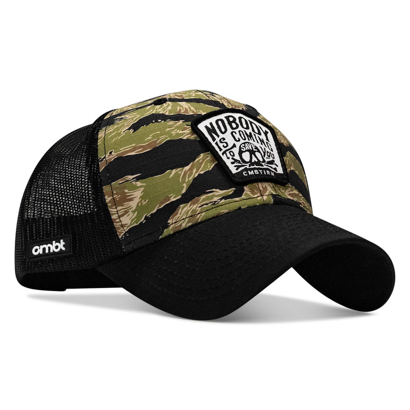 Load image into Gallery viewer, Nobody Is Coming To Save You Skull Patch Original Ripstop Snapback Hat
