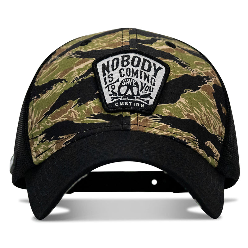 Load image into Gallery viewer, Nobody Is Coming To Save You Skull Patch Original Ripstop Snapback Hat
