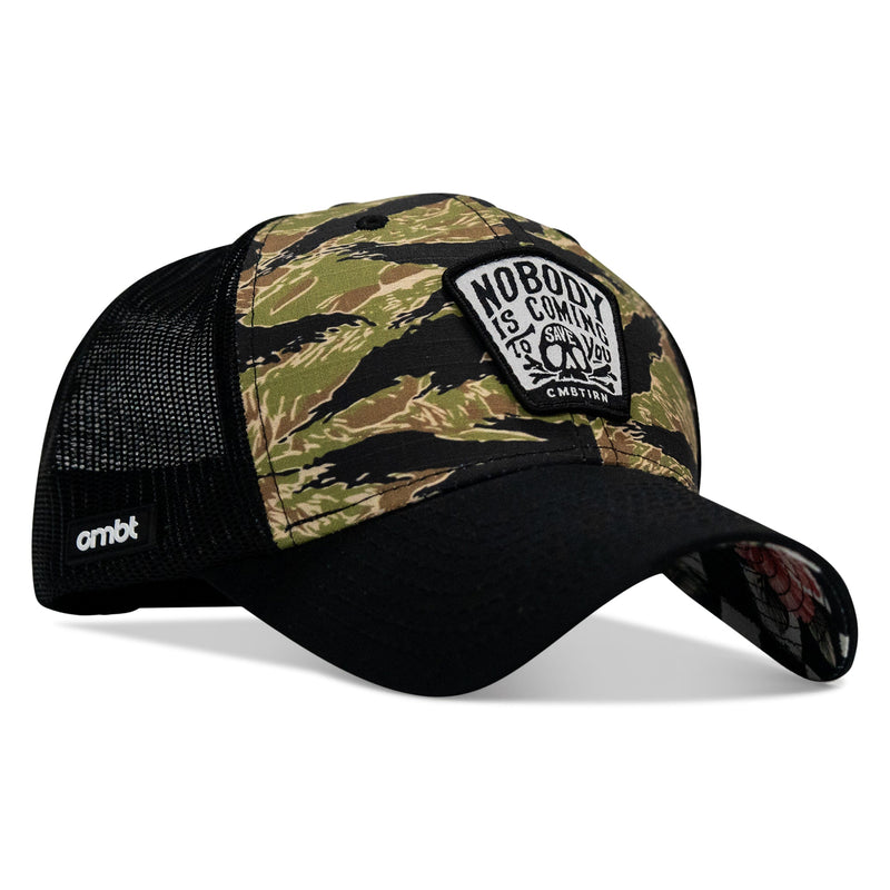 Load image into Gallery viewer, Nobody Is Coming To Save You Skull Patch Original Ripstop Snapback Hat
