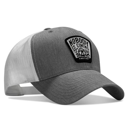 Nobody Is Coming To Save You Skull Patch Snapback Hat