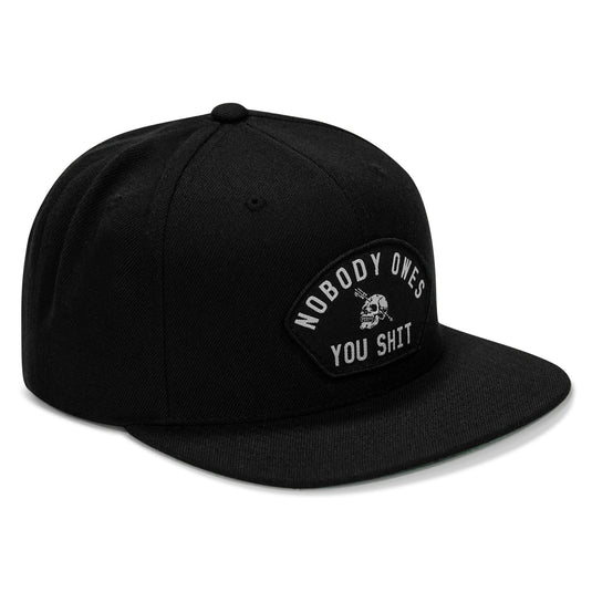 Nobody Owes You Shit Arched Patch Flatbill SnapBack Hat