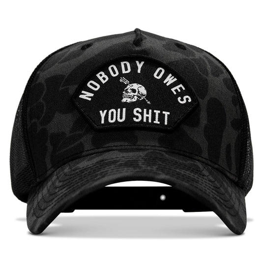 Nobody Owes You Shit Arched Skull Patch Snapback