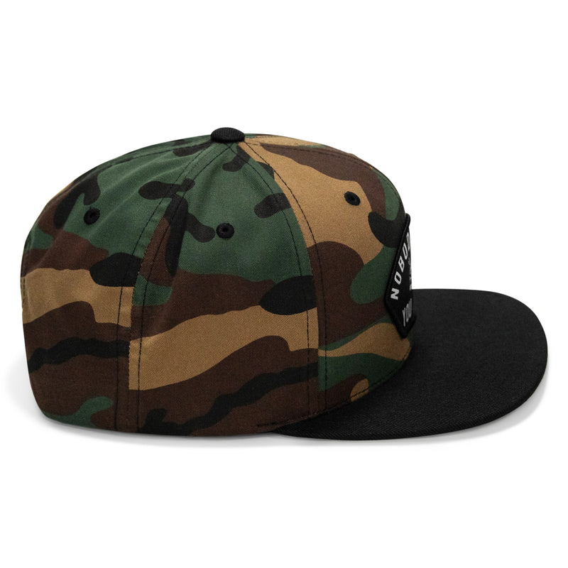 Load image into Gallery viewer, Nobody Owes You Shit Arched Patch Flatbill SnapBack Hat
