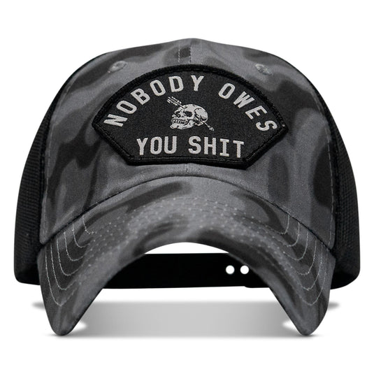 Nobody Owes You Shit Arched Patch Tactical Ripstop Mesh Snapback Hat