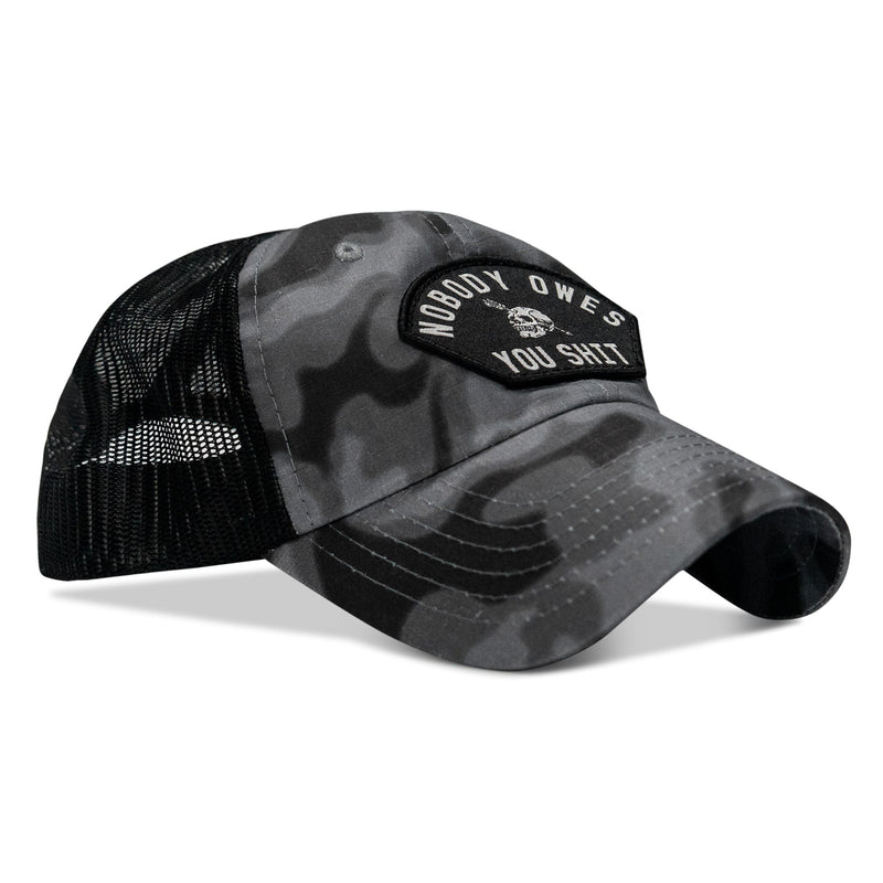Load image into Gallery viewer, Nobody Owes You Shit Arched Patch Tactical Ripstop Mesh Snapback Hat
