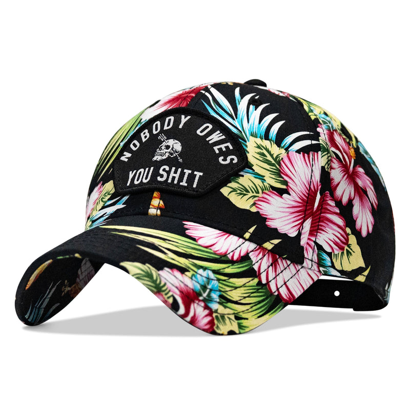 Load image into Gallery viewer, Nobody Owes You Shit Arched Skull Patch Snapback
