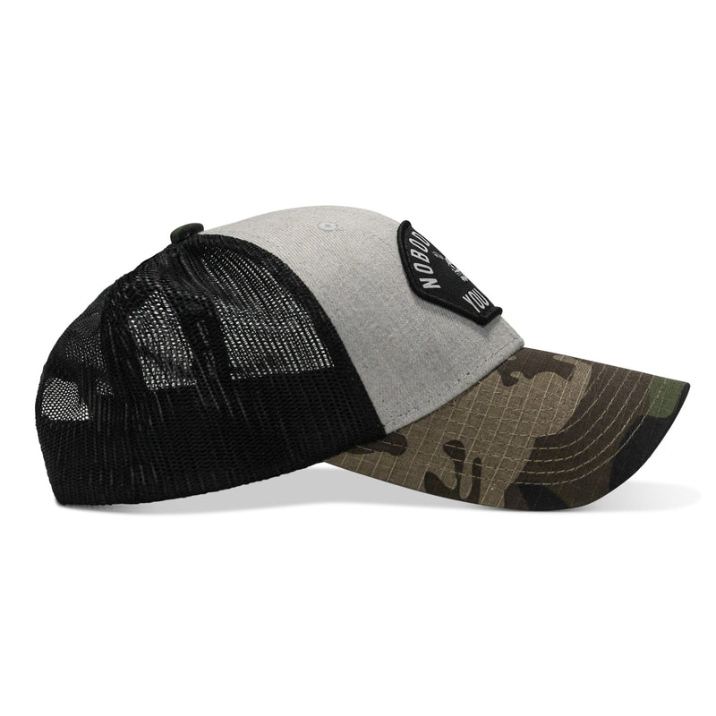 Load image into Gallery viewer, Nobody Owes You Shit Arched Skull Patch Snapback
