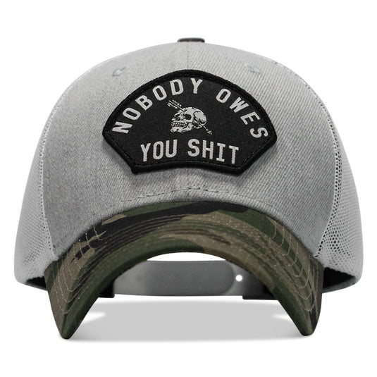 Nobody Owes You Shit Arched Skull Patch Snapback