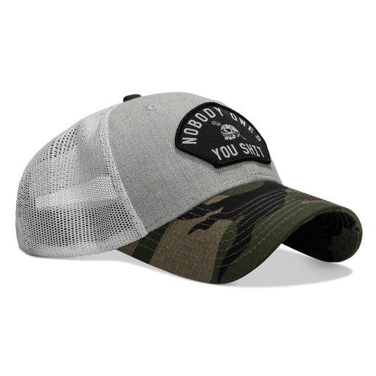 Nobody Owes You Shit Arched Skull Patch Snapback