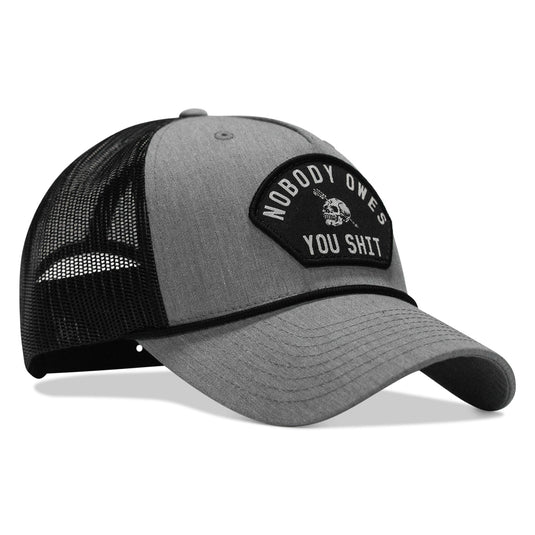 Nobody Owes You Shit Skull Arched Patch Rope Snapback