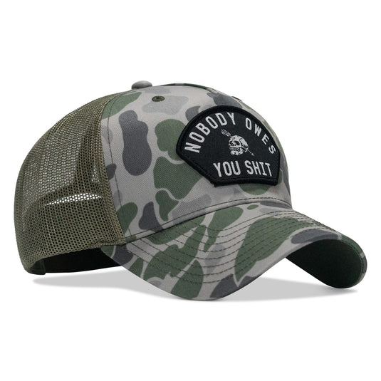 Nobody Owes You Shit Arched Skull Patch Snapback