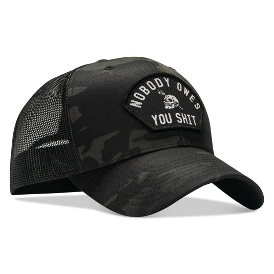 Nobody Owes You Shit Arched Skull Patch Snapback