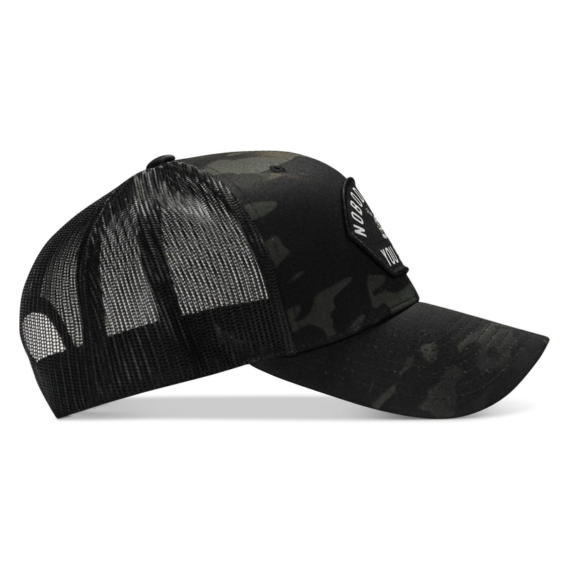Load image into Gallery viewer, Nobody Owes You Shit Arched Skull Patch Snapback
