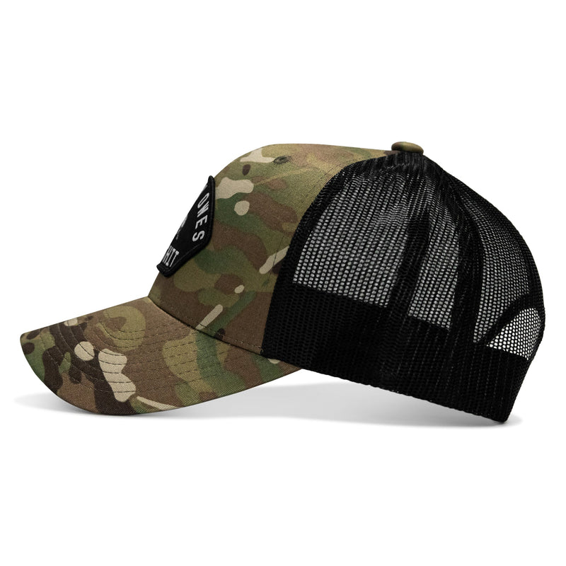 Load image into Gallery viewer, Nobody Owes You Shit Arched Skull Patch Snapback
