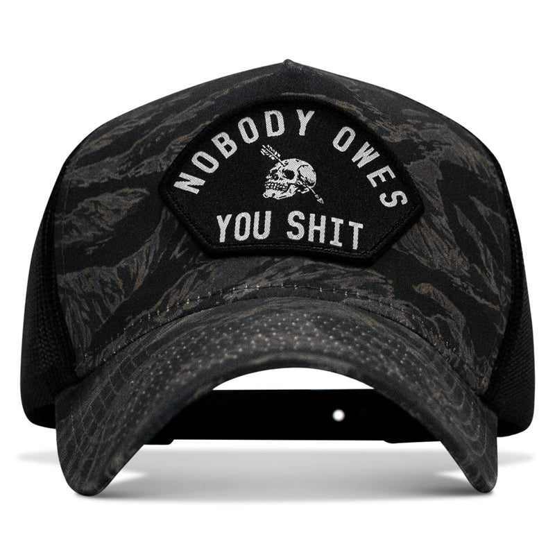 Load image into Gallery viewer, Nobody Owes You Shit Patch Five Panel Breacher Snapback Hat
