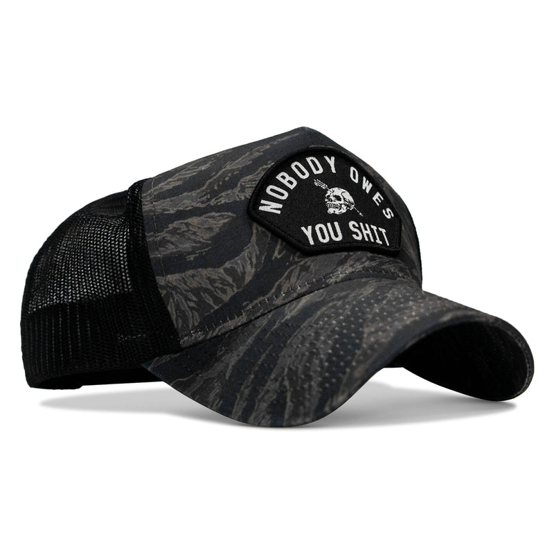 Load image into Gallery viewer, Nobody Owes You Shit Patch Five Panel Breacher Snapback Hat

