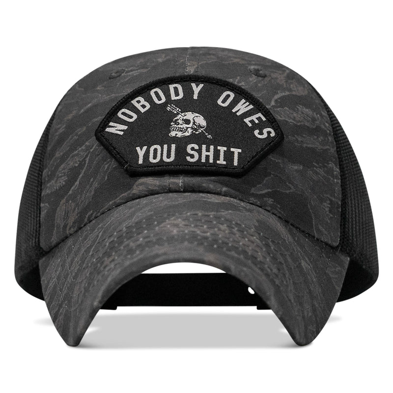 Load image into Gallery viewer, Nobody Owes You Shit Arched Patch Tactical Ripstop Mesh Snapback Hat
