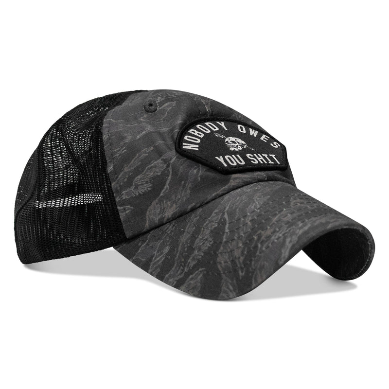 Load image into Gallery viewer, Nobody Owes You Shit Arched Patch Tactical Ripstop Mesh Snapback Hat
