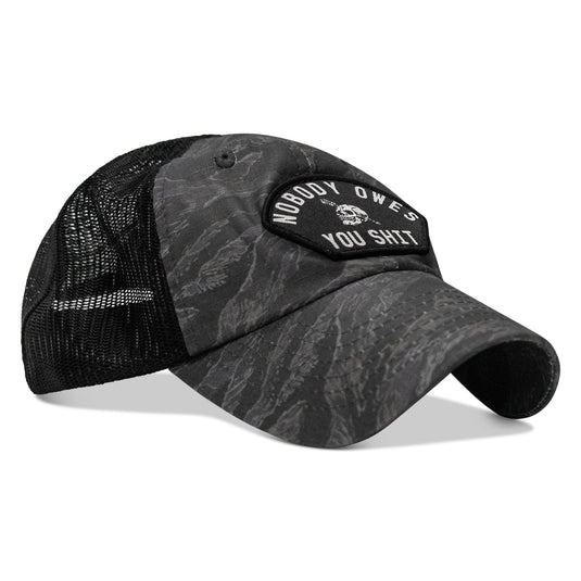Nobody Owes You Shit Arched Patch Tactical Ripstop Mesh Snapback Hat