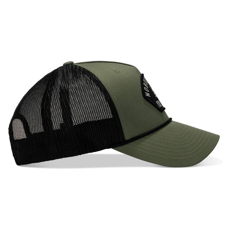 Load image into Gallery viewer, Nobody Owes You Shit Skull Arched Patch Rope Snapback
