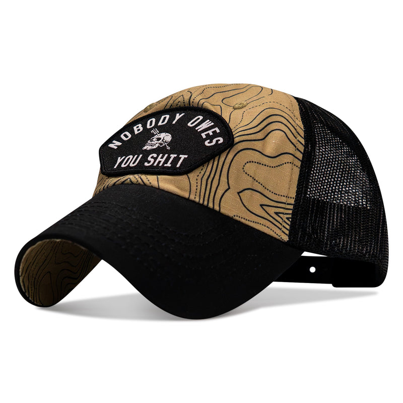 Load image into Gallery viewer, Nobody Owes You Shit Arched Patch Tactical Ripstop Mesh Snapback Hat

