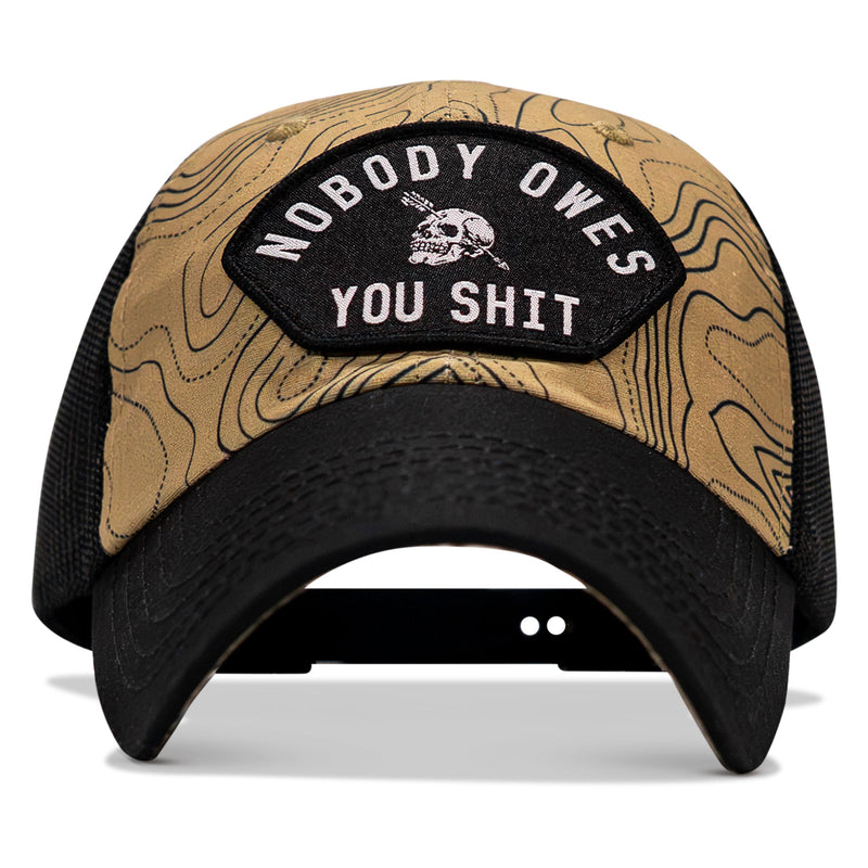 Load image into Gallery viewer, Nobody Owes You Shit Arched Patch Tactical Ripstop Mesh Snapback Hat

