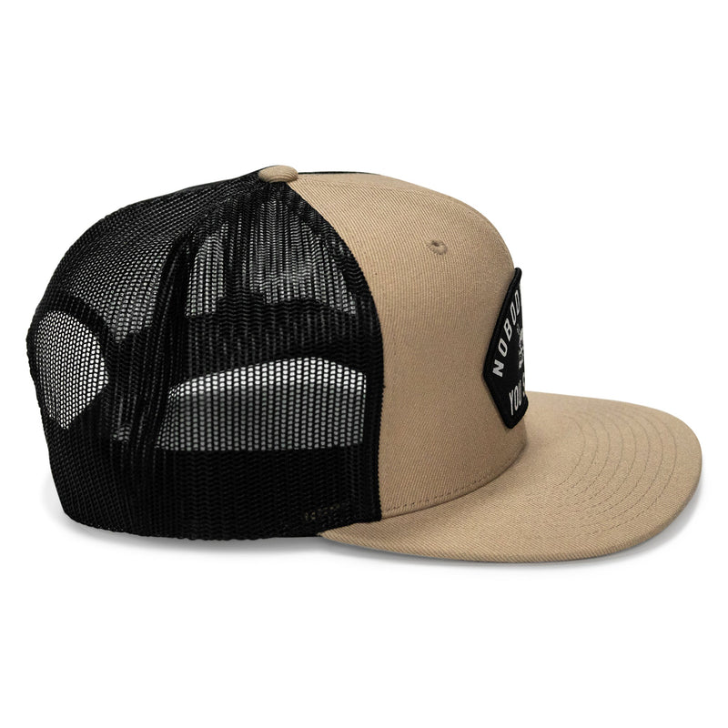 Load image into Gallery viewer, Nobody Owes You Shit Arched Patch Flatbill SnapBack Hat
