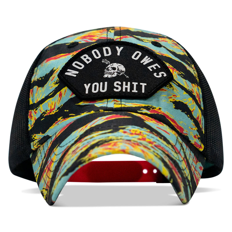 Load image into Gallery viewer, Nobody Owes You Shit Arched Patch Tactical Ripstop Mesh Snapback Hat
