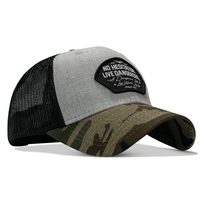 Load image into Gallery viewer, No Hesitation. Live Dangerous Patch Original Ripstop Snapback Hat
