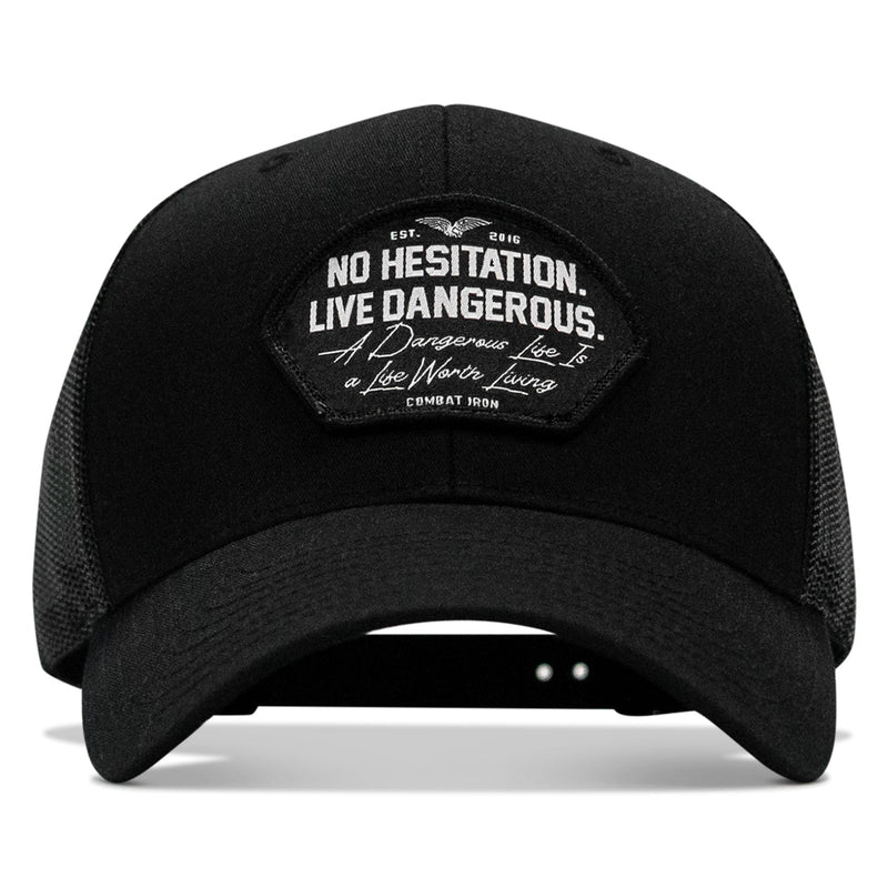 Load image into Gallery viewer, No Hesitation. Live Dangerous Patch Snapback Hat
