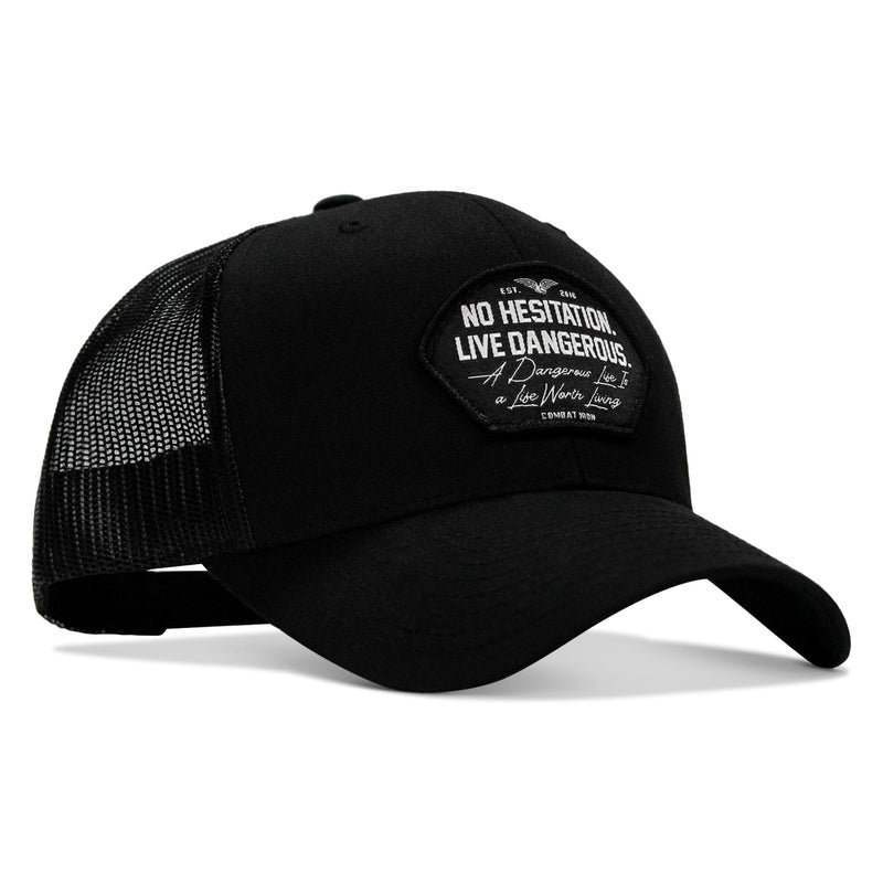 Load image into Gallery viewer, No Hesitation. Live Dangerous Patch Snapback Hat

