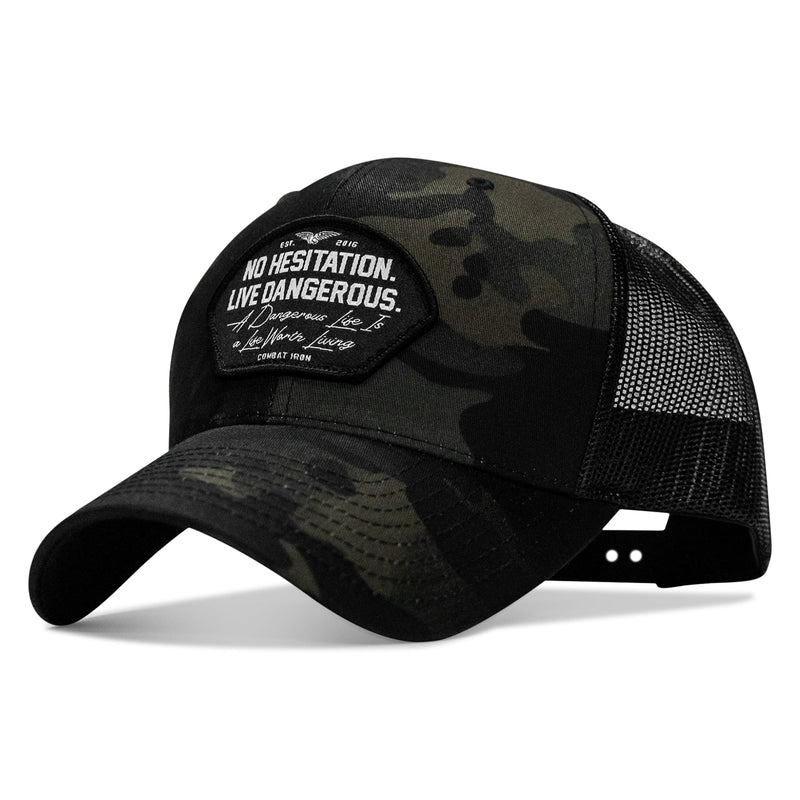 Load image into Gallery viewer, No Hesitation. Live Dangerous Patch Snapback Hat
