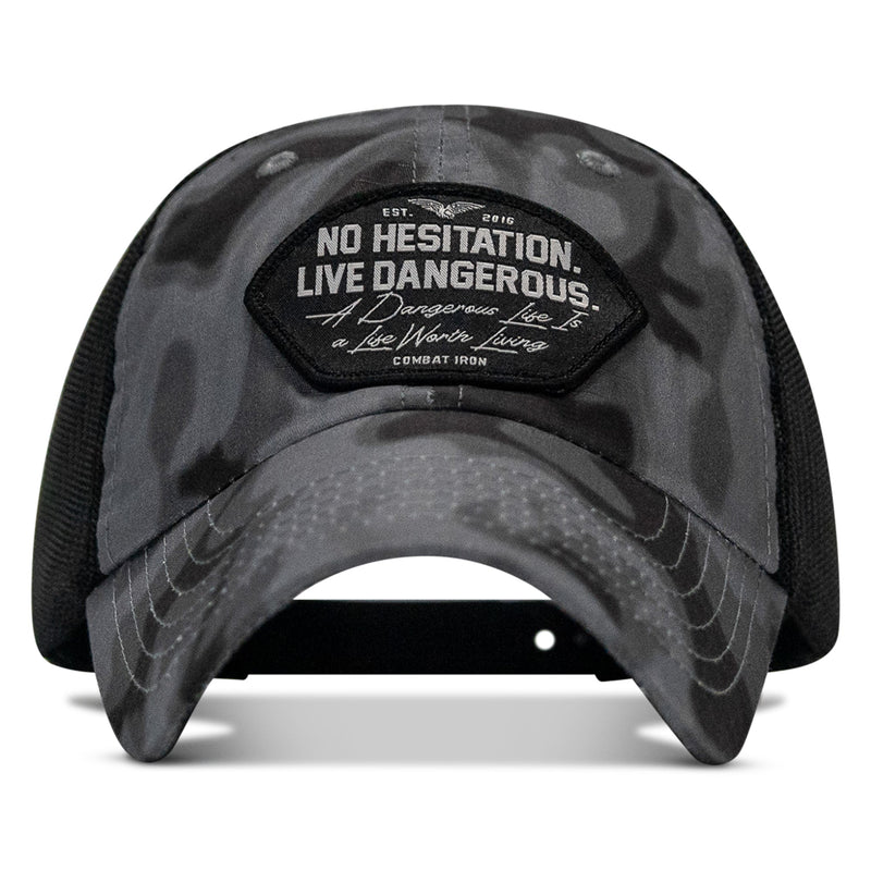 Load image into Gallery viewer, No Hesitation. Live Dangerous Patch Tactical Ripstop Mesh Snapback Hat

