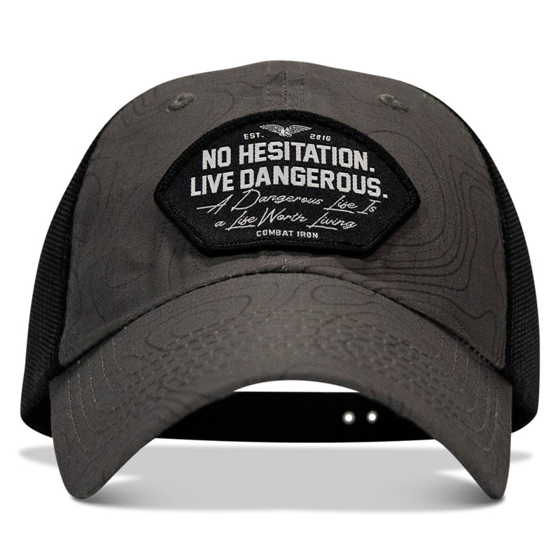 Load image into Gallery viewer, No Hesitation. Live Dangerous Patch Tactical Ripstop Mesh Snapback Hat
