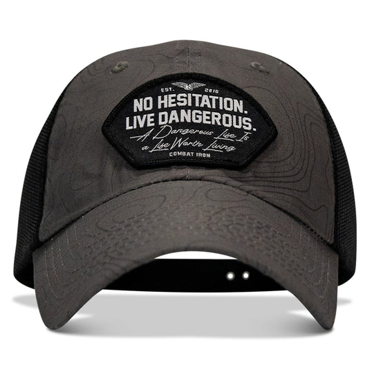 No Hesitation. Live Dangerous Patch Tactical Ripstop Mesh Snapback Hat