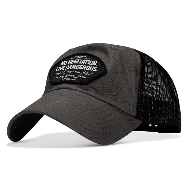 Load image into Gallery viewer, No Hesitation. Live Dangerous Patch Tactical Ripstop Mesh Snapback Hat
