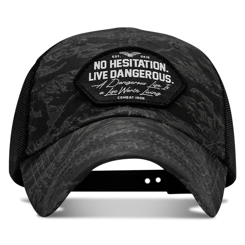 Load image into Gallery viewer, No Hesitation. Live Dangerous Patch Tactical Ripstop Mesh Snapback Hat
