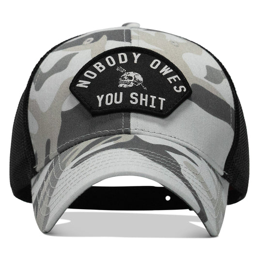 Nobody Owes You Shit Arched Skull Patch Snapback