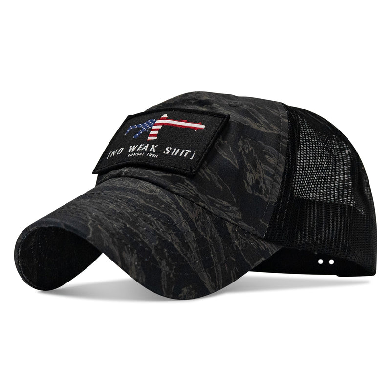 Load image into Gallery viewer, No Weak Shit American Flag Rifle Patch Tactical Ripstop Mesh Snapback Hat
