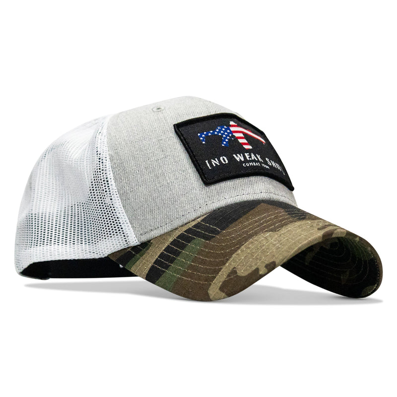 Load image into Gallery viewer, No Weak Shit American Flag Rifle Patch Original Ripstop Snapback Hat
