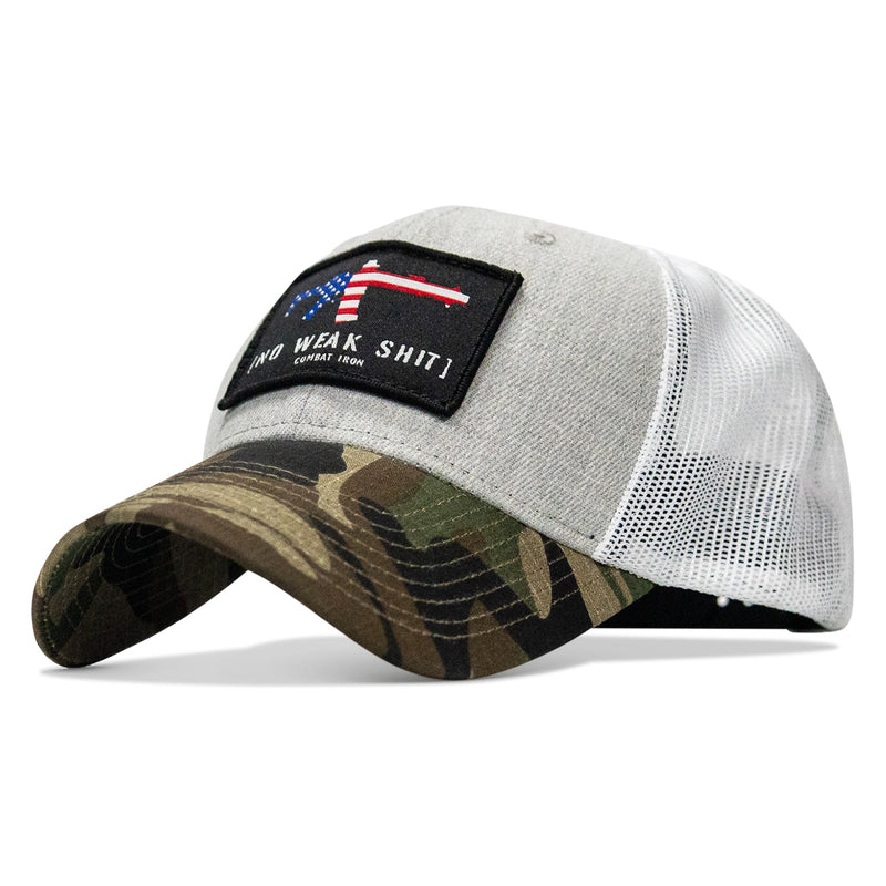 Load image into Gallery viewer, No Weak Shit American Flag Rifle Patch Original Ripstop Snapback Hat
