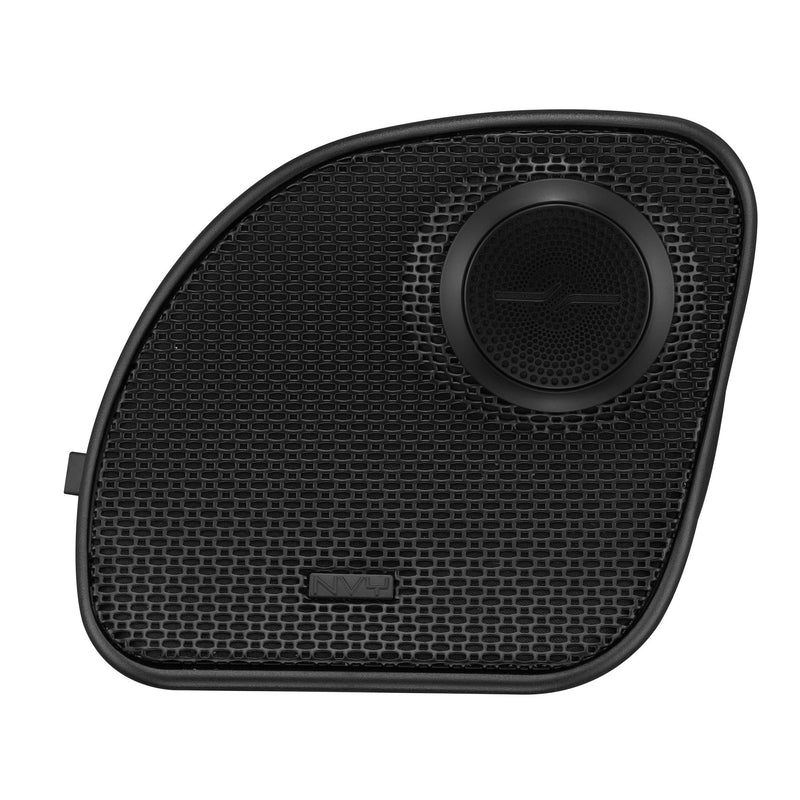 Load image into Gallery viewer, Harley-Davidson Road Glide 2014–2023 Front Stage Audio Upgrade Kit | 6.5" Slim Midrange Speakers + Bullet Tweeter NVY Grilles
