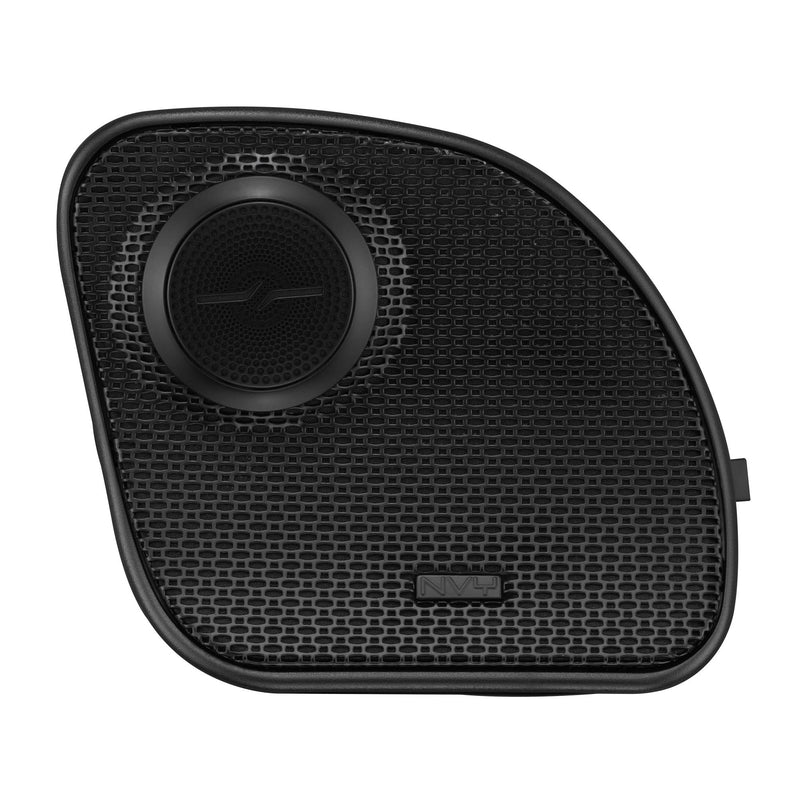 Load image into Gallery viewer, Harley-Davidson Road Glide 2014–2023 Front Stage Audio Upgrade Kit | 6.5" Slim Midrange Speakers + Bullet Tweeter NVY Grilles

