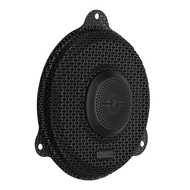 Load image into Gallery viewer, Harley-Davidson Street Glide 2014–2023 Front Stage Audio Upgrade Kit | 6.5" Slim Midrange Speakers + Bullet Tweeter NVY Grilles
