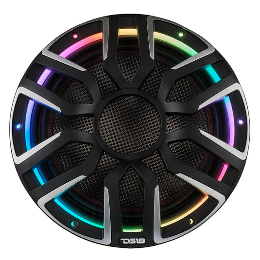 12" Neodymium Marine & Powersport Subwoofer with Digital LED Lights and Carbon Fiber Cone | 800W RMS 4-Ohm