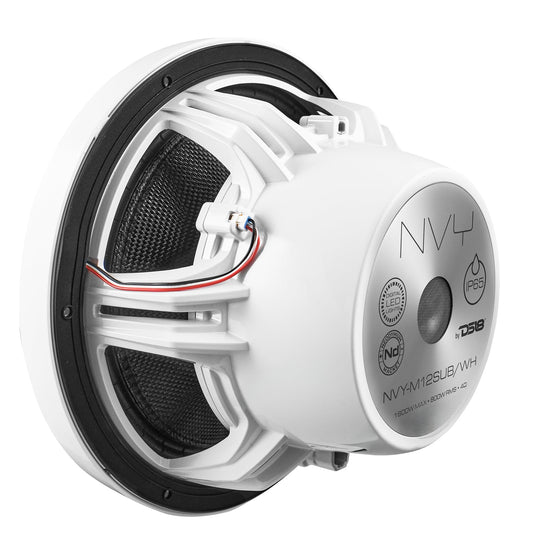 12" Neodymium Marine & Powersport Subwoofer with Digital LED Lights and Carbon Fiber Cone | 800W RMS 4-Ohm