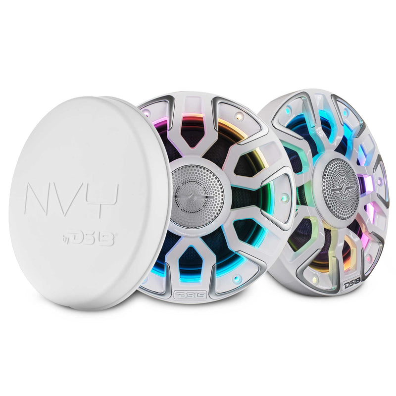 Load image into Gallery viewer, 6.5” Marine Coaxial Speaker With Kevlar Cone, Bullet Tweeter, Neodymium Magnet, and Digital LED Lights | 200W RMS 4-Ohm
