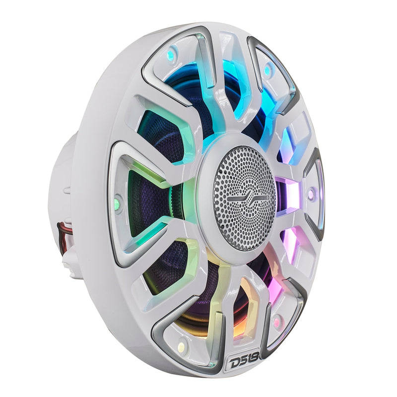 Load image into Gallery viewer, 6.5” Marine Coaxial Speaker With Kevlar Cone, Bullet Tweeter, Neodymium Magnet, and Digital LED Lights | 200W RMS 4-Ohm
