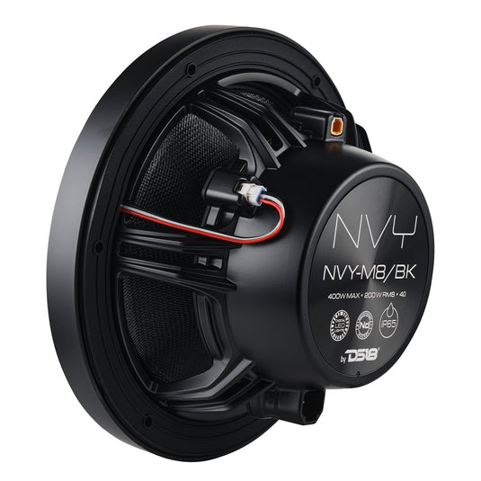 8” Marine Coaxial Speaker With Kevlar Cone, Bullet Tweeter, Neodymium Magnet, and Digital LED Lights | 200W RMS 4-Ohm