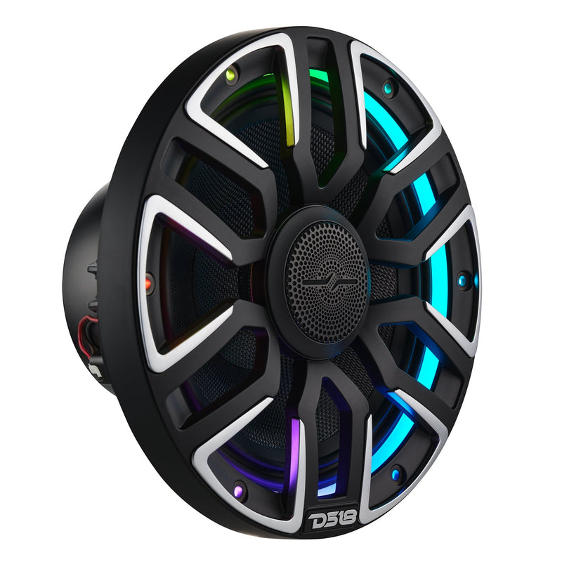 Load image into Gallery viewer, 8” Marine Coaxial Speaker With Kevlar Cone, Bullet Tweeter, Neodymium Magnet, and Digital LED Lights | 200W RMS 4-Ohm
